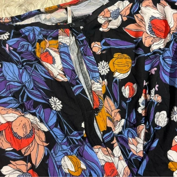 Free People Black Floral Blouse with Purple, Red & Orange Accents - Picture 11 of 13